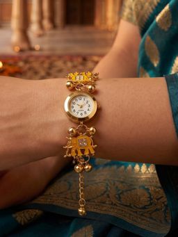 NUI - Yellow Gold Plated Kashmiri Watch Bracelet