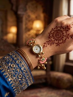 NUI - Pink Gold Plated Kashmiri Watch Bracelet