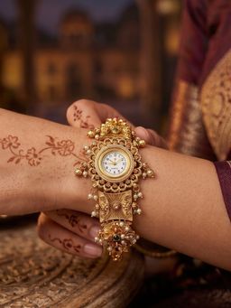 NUI - Multi-Colour Gold Plated Kashmiri Watch Bracelet
