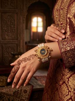 NUI - Multi-Colour Gold Plated Kashmiri Watch Bracelet