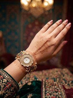 NUI - Multi-Colour Gold Plated Kashmiri Watch Bracelet