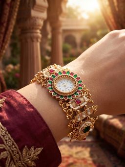 NUI - Multi-Colour Gold Plated Kashmiri Watch Bracelet
