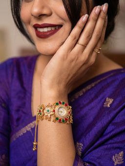 NUI - Multi-Colour Gold Plated Kashmiri Watch Bracelet