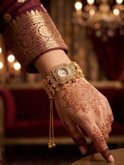 NUI - Multi-Colour Gold Plated Kashmiri Watch Bracelet