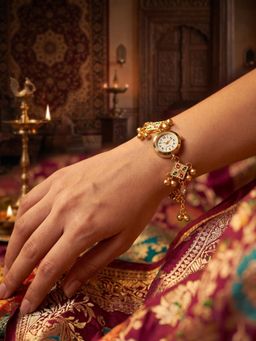 NUI - Multi-Colour Gold Plated Kashmiri Watch Bracelet