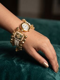 NUI - Multi-Colour Gold Plated Kashmiri Watch Bracelet