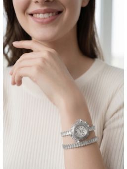 NUI - White Silver Plated Wrist Watch Bracelet