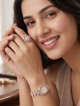 NUI - White Rose Gold Plated Jewellery Set