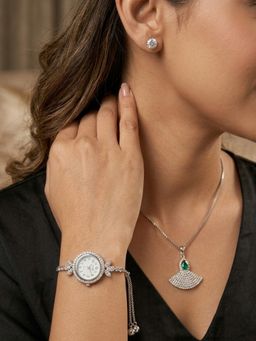 NUI - White Silver Plated Jewellery Set