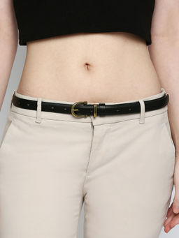 Twenty Dresses by Nykaa Fashion - Black Solid Classic Slim Belt