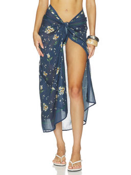 Agua by Agua Bendita - Lavanda Womens Self-Tie Semi-Sheer Pareo Midi Skirt Multi-Color