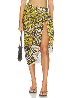 Alemais - Mona Womens Wrap Tie Cotton Swim Cover-Up Multi-Color