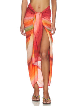Baobab - Malaki Womens Self-Tie Maxi Swim Cover-Up Skirt Multi-Color