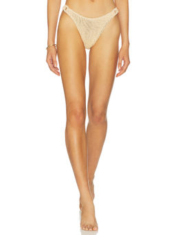 Bond Eye - Ring Scene Womens Lurex Shirred Bikini Brief Beige