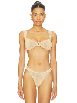 Bond Eye - Ring Delphi Womens Unpadded Pull-On Bikini Top Seashell Lurex