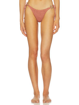 Bond Eye - Ring Tie Side Womens Shimmer Ring Detail Bikini Bottoms Tan