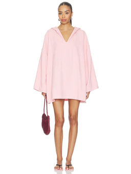 Hunza G - Sunny Towelling Womens Hooded Terry Swim Cover-Up Poncho Pink