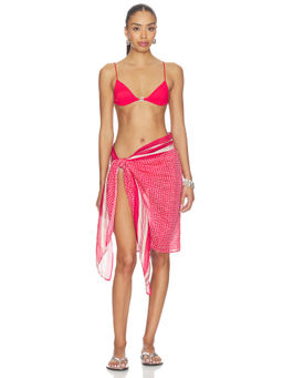 Isabel Marant - Lucilia Womens Cotton Silk Self-Tie Scarf Red