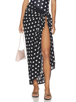 Juillet - Paiges Pareo Womens Wrap Tie-Up Swim Cover-Up Skirt Black