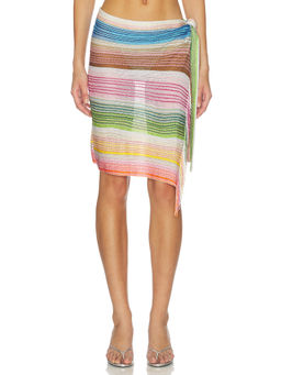 Missoni - Stripe Multi Womens Metallic Mesh Fringe Swim Cover-Up Multi-Color