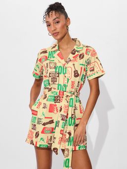 The Souled Store - Multi-Color Official Friends Vintage Women Jumpsuits with Belt (Set of 2)