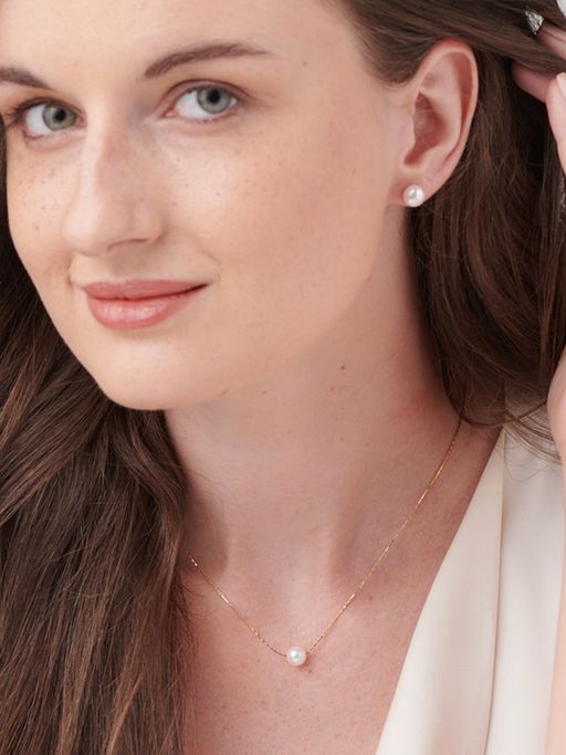 Palmonas Delicate Pearl Necklace for Womens Waterproof & Anti-Tarnish