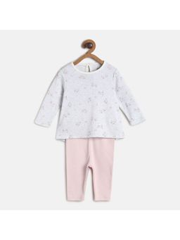 MINI KLUB - Baby Girls Pink Top & Knit Bottom (Set of 2)
