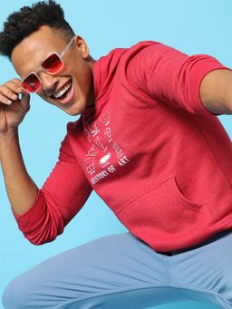 Campus Sutra - Printed Stylish Full Sleeve Hooded Sweatshirt