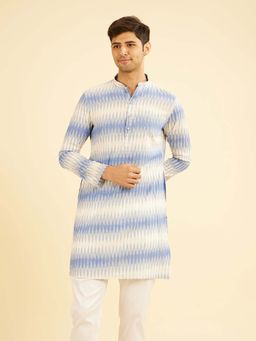 Manyavar - Light Blue Festivity Charm Mid Length Kurta For Men