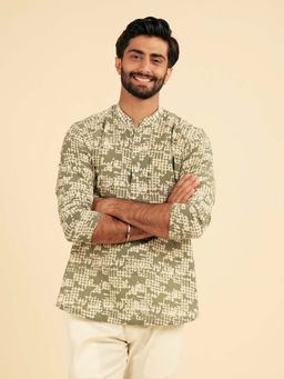 Manyavar - Light Mid Green Classic Short Kurta For Men