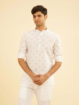 Manyavar - Elegant White Short Kurta For Men