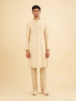 Manyavar - Beige Delight Kurta & Pyjama For Men