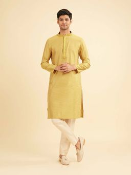 Manyavar - Mustard Meadow Kurta & Pyjama For Men