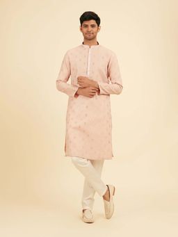 Manyavar - Pink Blended Cotton Kurta & Pyjama For Men