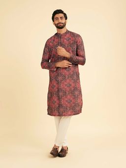 Manyavar - Maroon Majesty Kurta & Pyjama For Men
