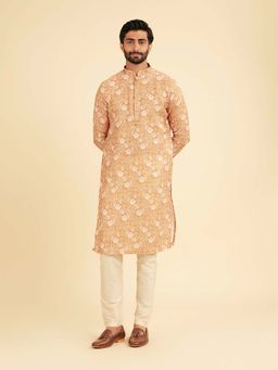 Manyavar - Majestic Orange Kurta & Pyjama For Men