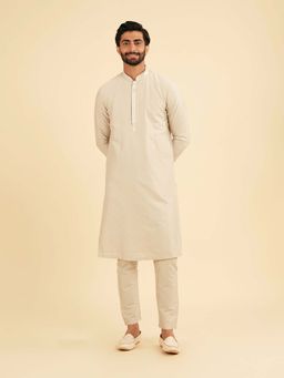 Manyavar - Elegant Light Cream Kurta & Pyjama For Men