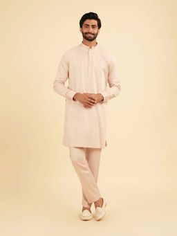 Manyavar - Dusty Pink Cotton Kurta & Pyjama For Men