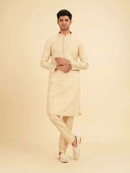 Manyavar - Beige Elegance Kurta & Pyjama For Men