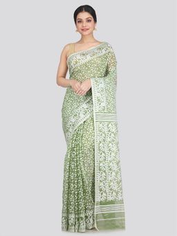 PinkLoom - Women's Soft Cotton Jamdani Saree Without Blouse Piece