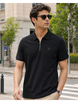 Nobero - Men Black Water Repellent Anti-Odour Polo T-Shirt