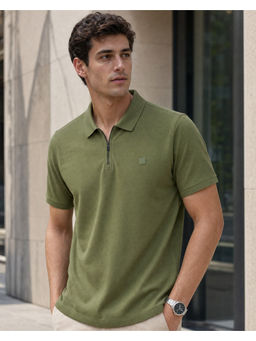 Nobero - Men Olive Water Repellent Anti-Odour Polo T-Shirt