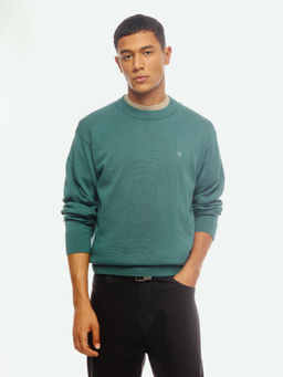 Calvin Klein - Green Relaxed Fit Cotton Sweater