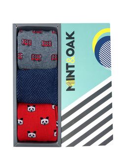 Mint & Oak - Peek-A-Red - Giftbox Set Of 3 Socks