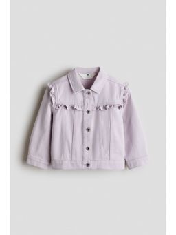 H&M - Girls Purple Frill-Trimmed Twill Jacket