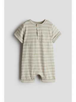 H&M - Unisex Green Printed Cotton Romper Suit