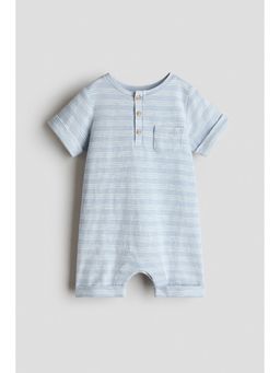 H&M - Unisex Blue Printed Cotton Romper Suit