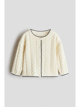 H&M - Girls White Pointelle-Knit Cardigan
