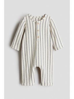 H&M - Boys White Cotton Jersey Romper Suit