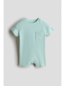 H&M - Boys Turquoise Waffled Cotton Romper Suit